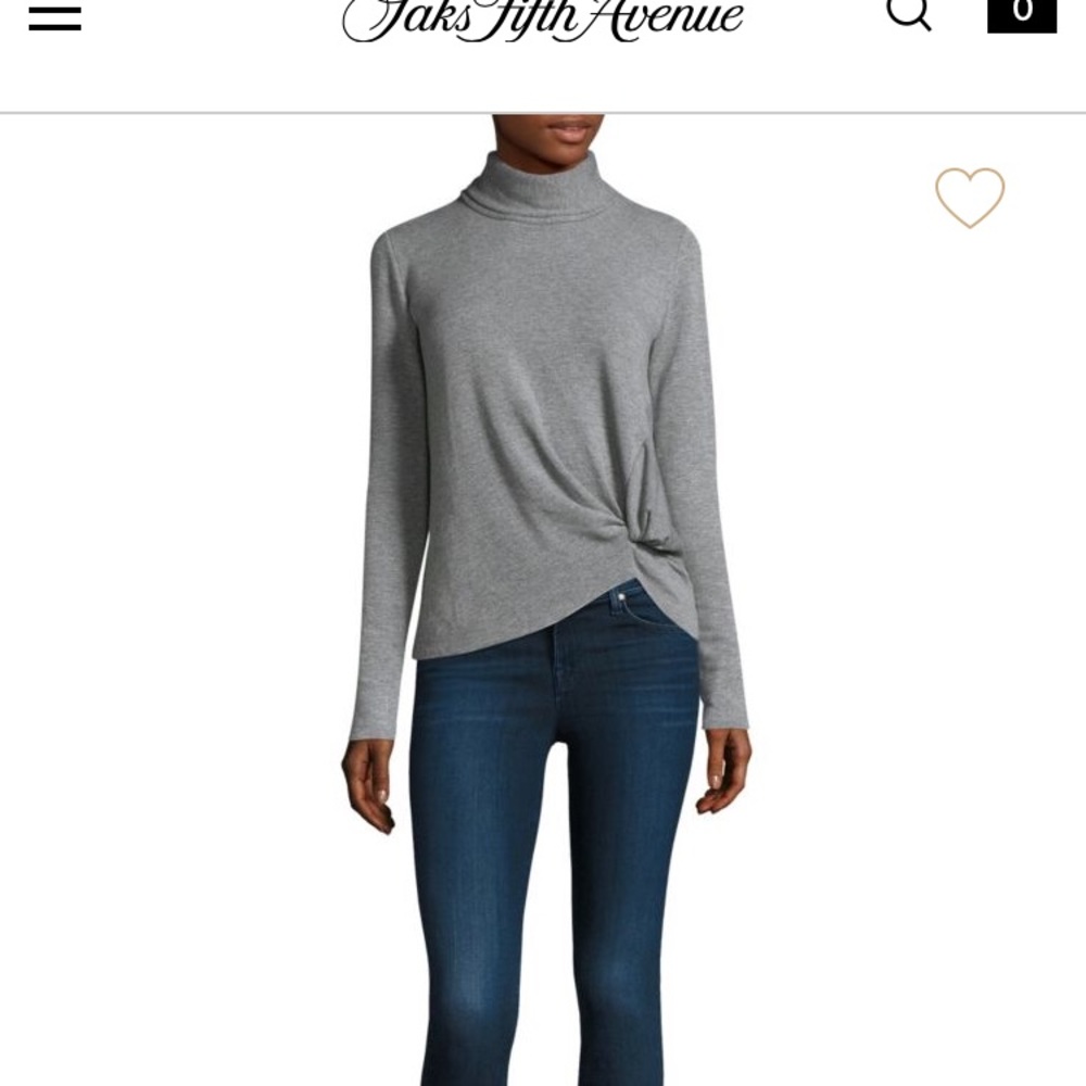 stateside soft grey turtleneck sweater